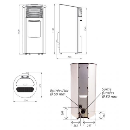 Poêle à granulés Etanche EMAFLAM REVA 9 kW Noir + Boitier Wifi offert – Image 4